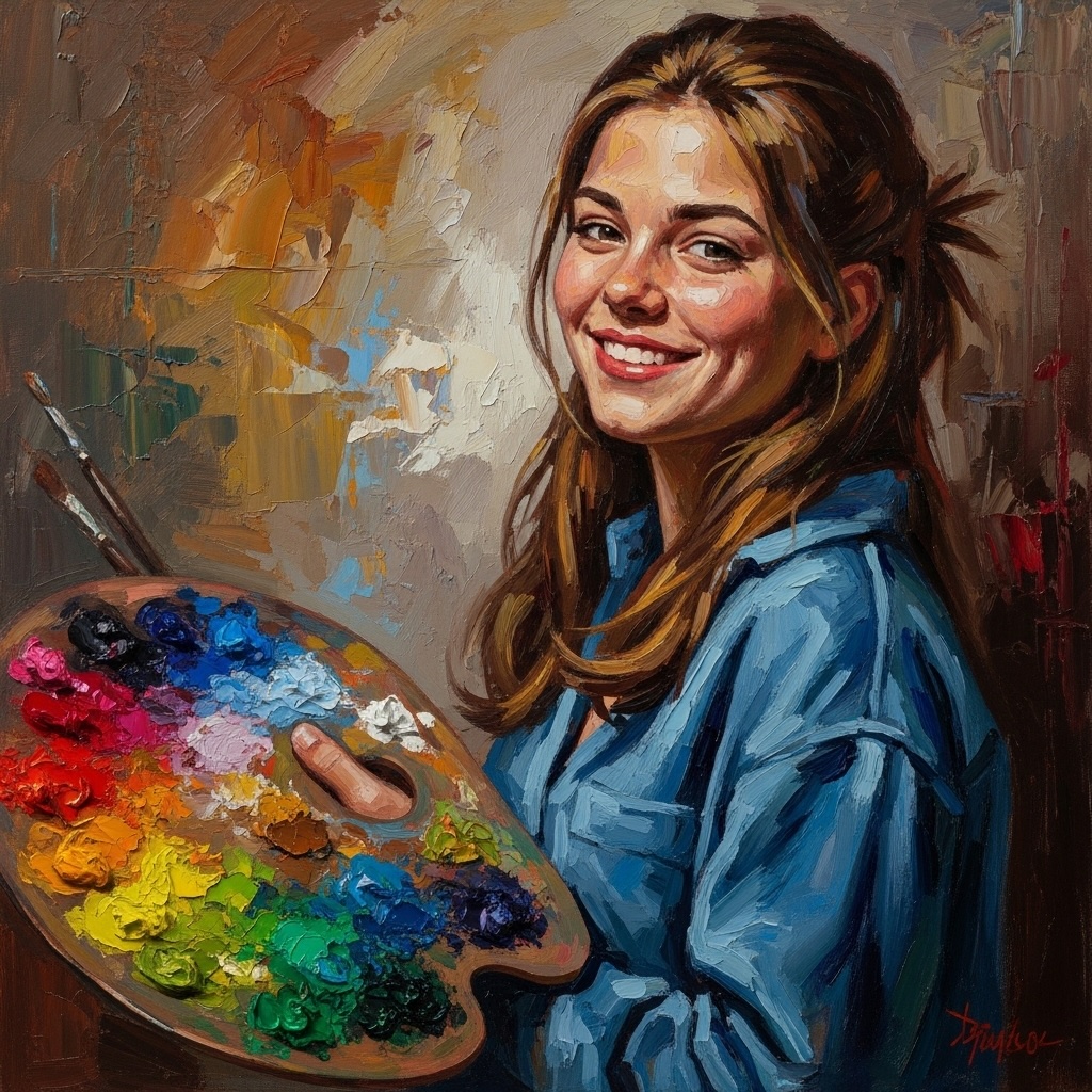 Oil Painting style preset: thick brushstrokes and warm classical palette